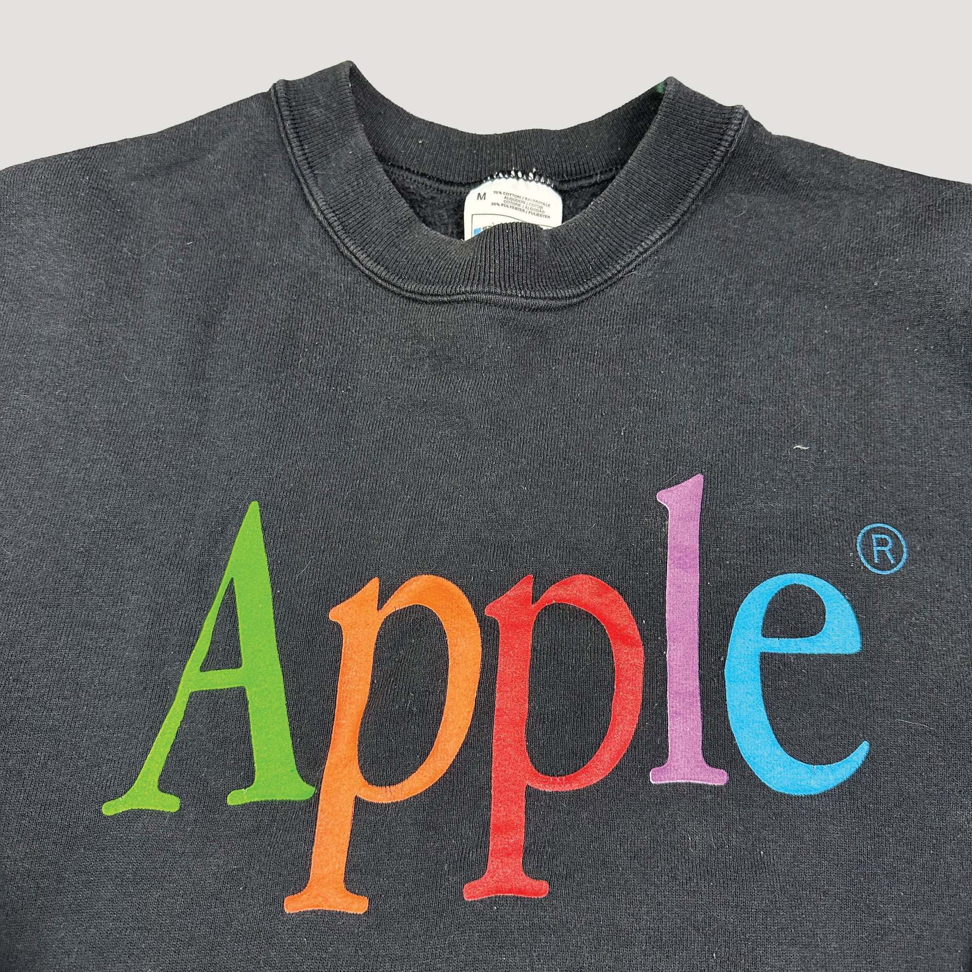 90's Apple Spell Out Black Sweatshirt