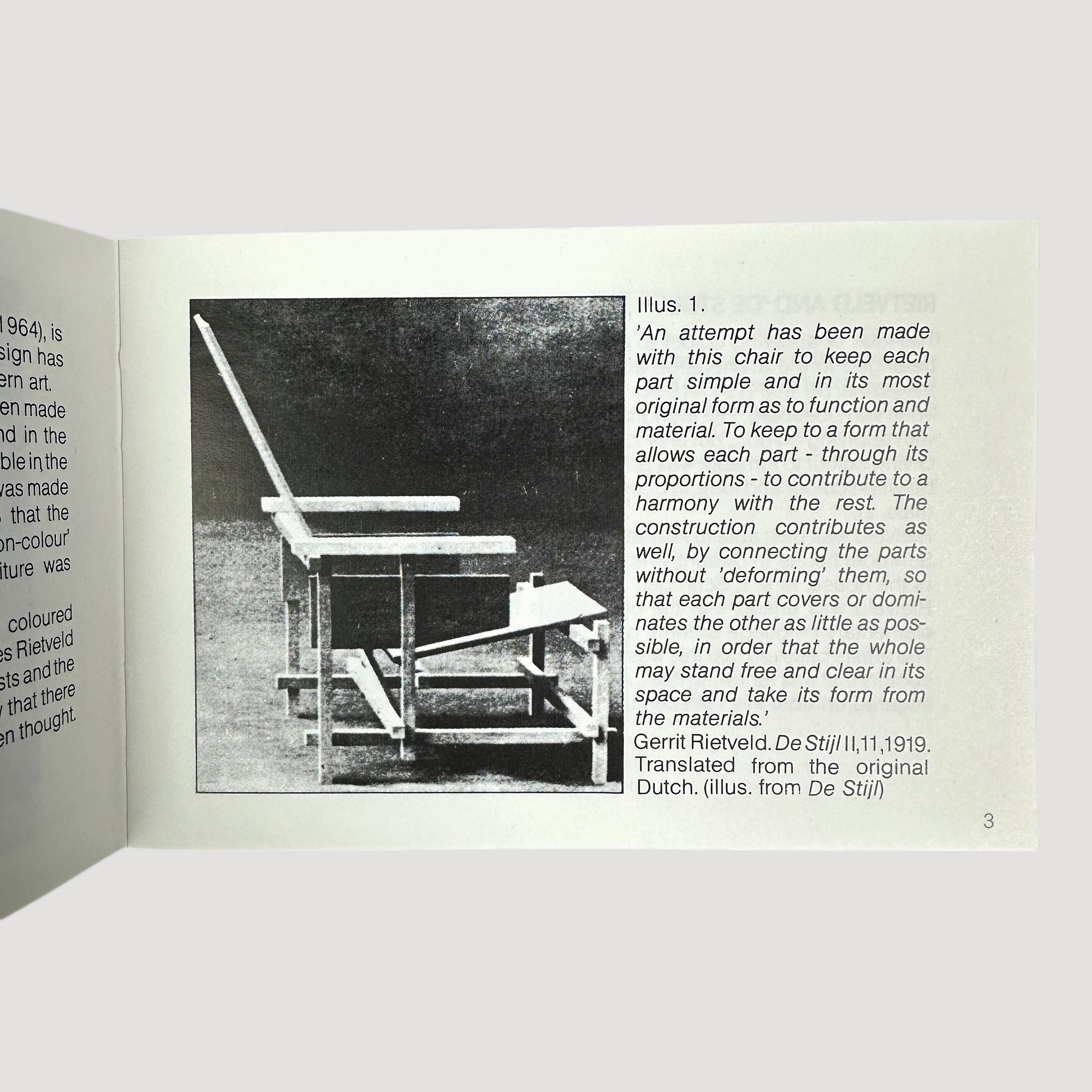 1983 Gerrit Thomas Rietveld Red/Blue Mini Chair Model Kit