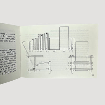 1983 Gerrit Thomas Rietveld Red/Blue Mini Chair Model Kit