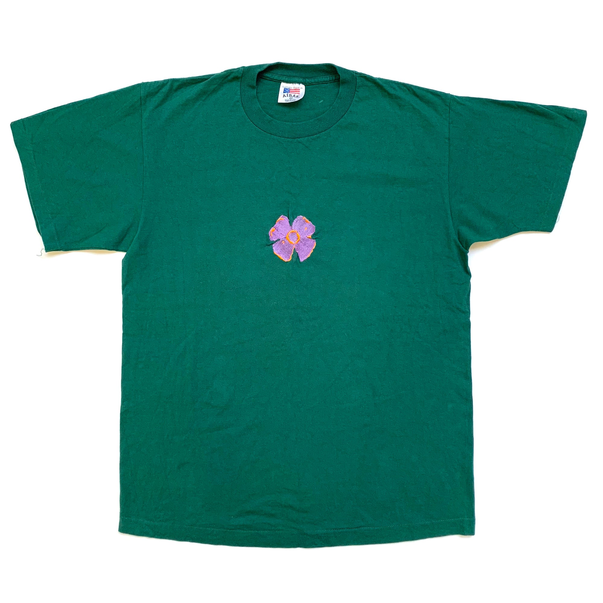 90's Rave Flower Embroidered Single Stitch T-Shirt