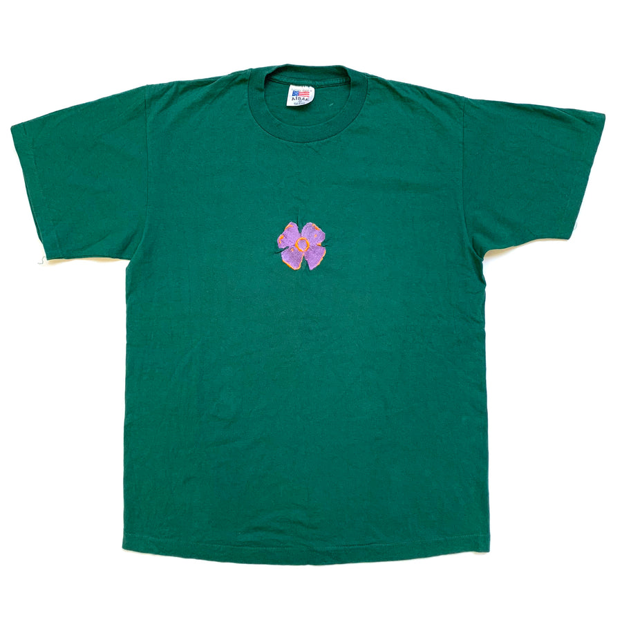 90's Rave Flower Embroidered Single Stitch T-Shirt
