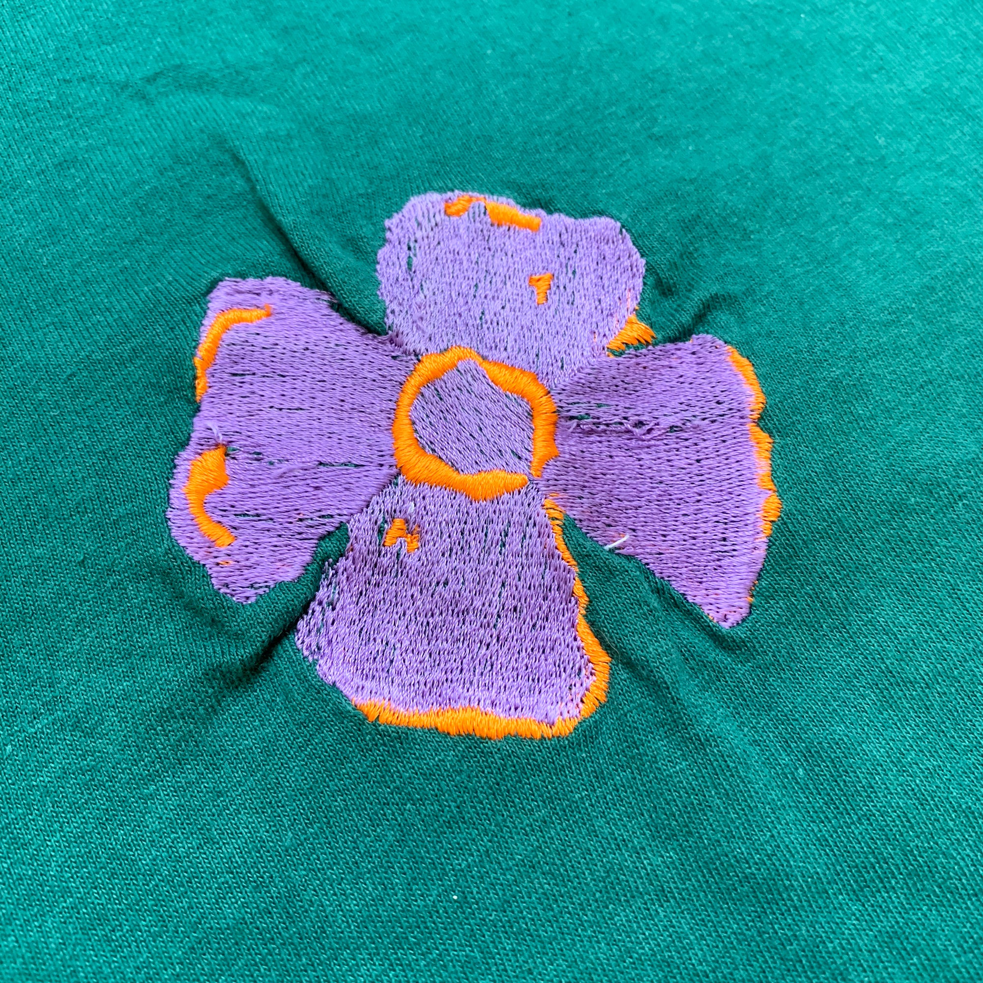 90's Rave Flower Embroidered Single Stitch T-Shirt