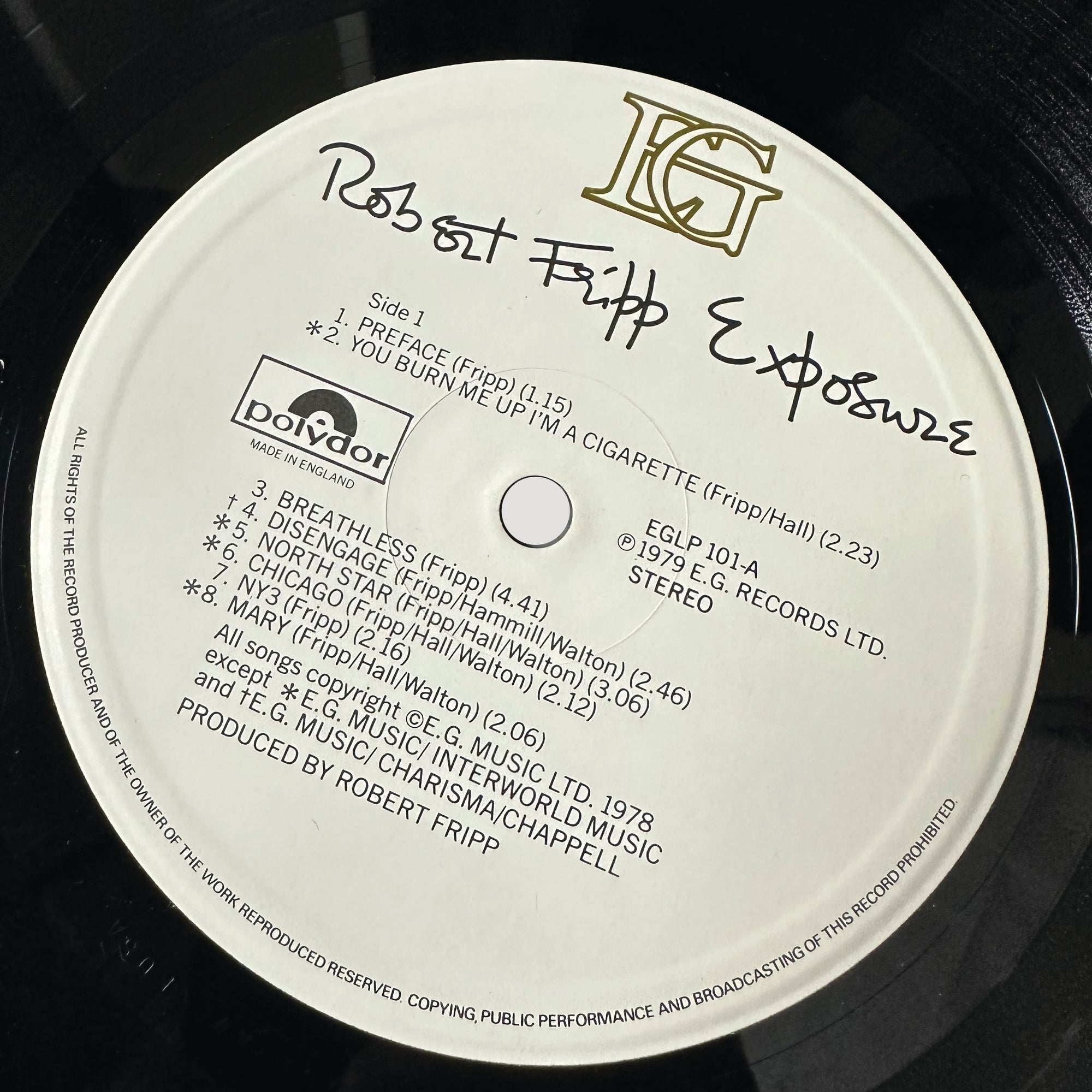 1979 Robert Fripp Exposure LP