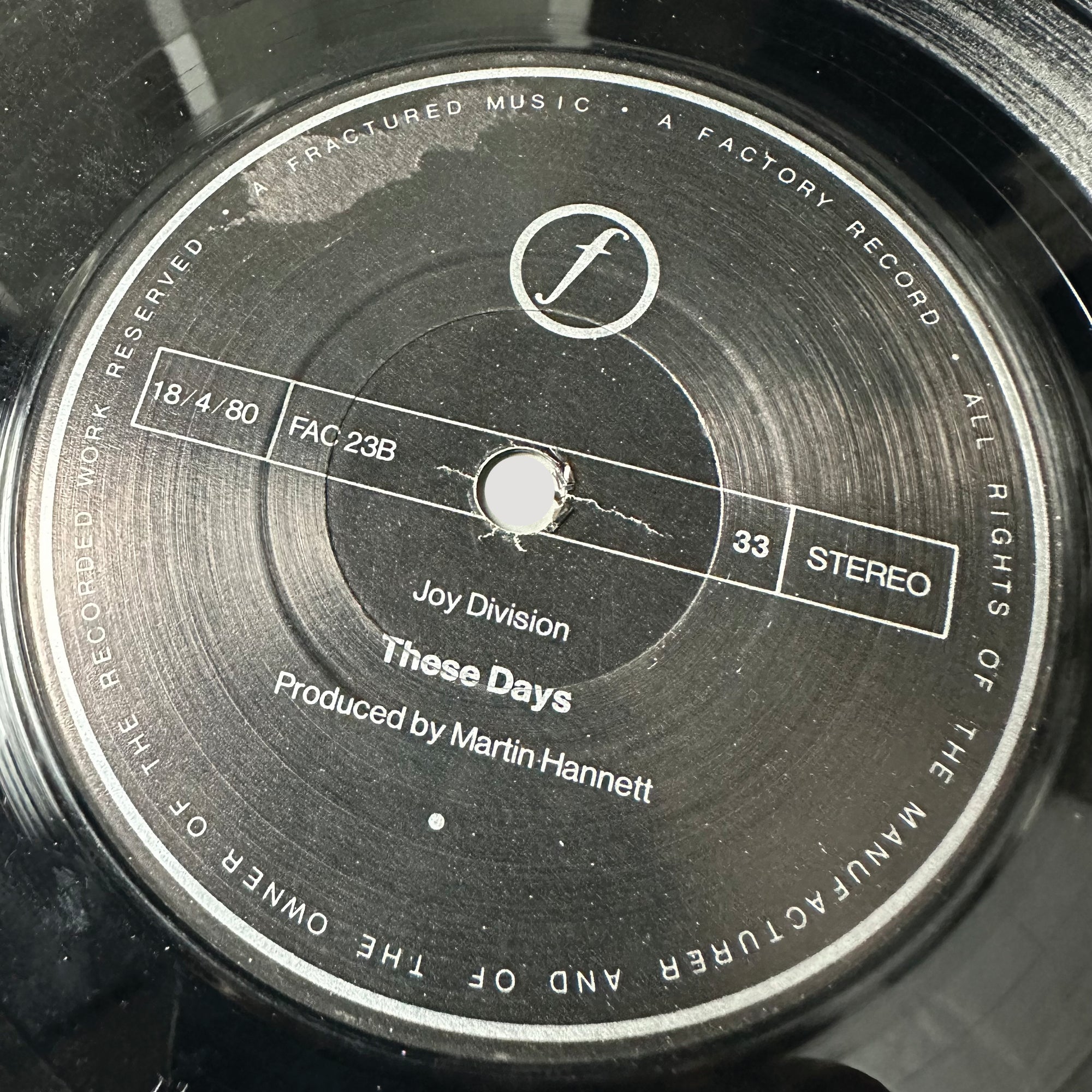 1984 Joy Division Love Will Tear Us Apart UK 7" Single