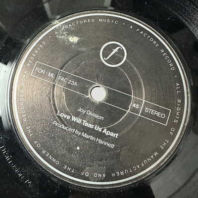 1984 Joy Division Love Will Tear Us Apart UK 7" Single