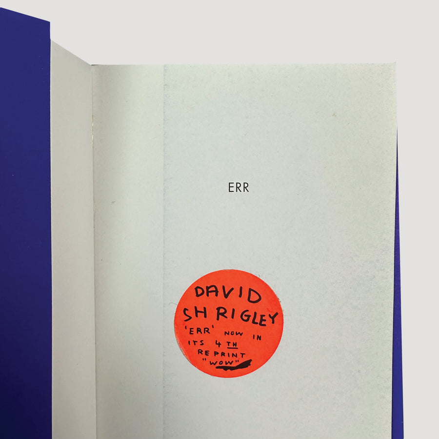 1996 David Shrigley ERR 1st Edition