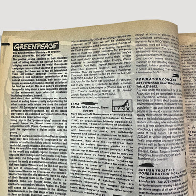 1986 i-D Magazine Think Green