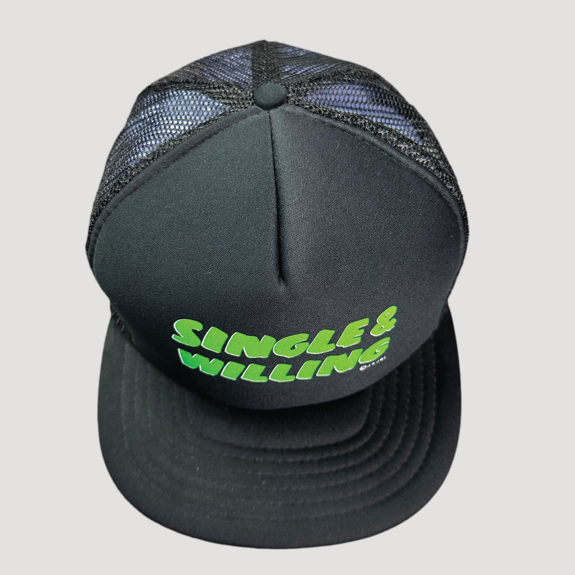 90's Single and Willing Mesh Trucker Cap