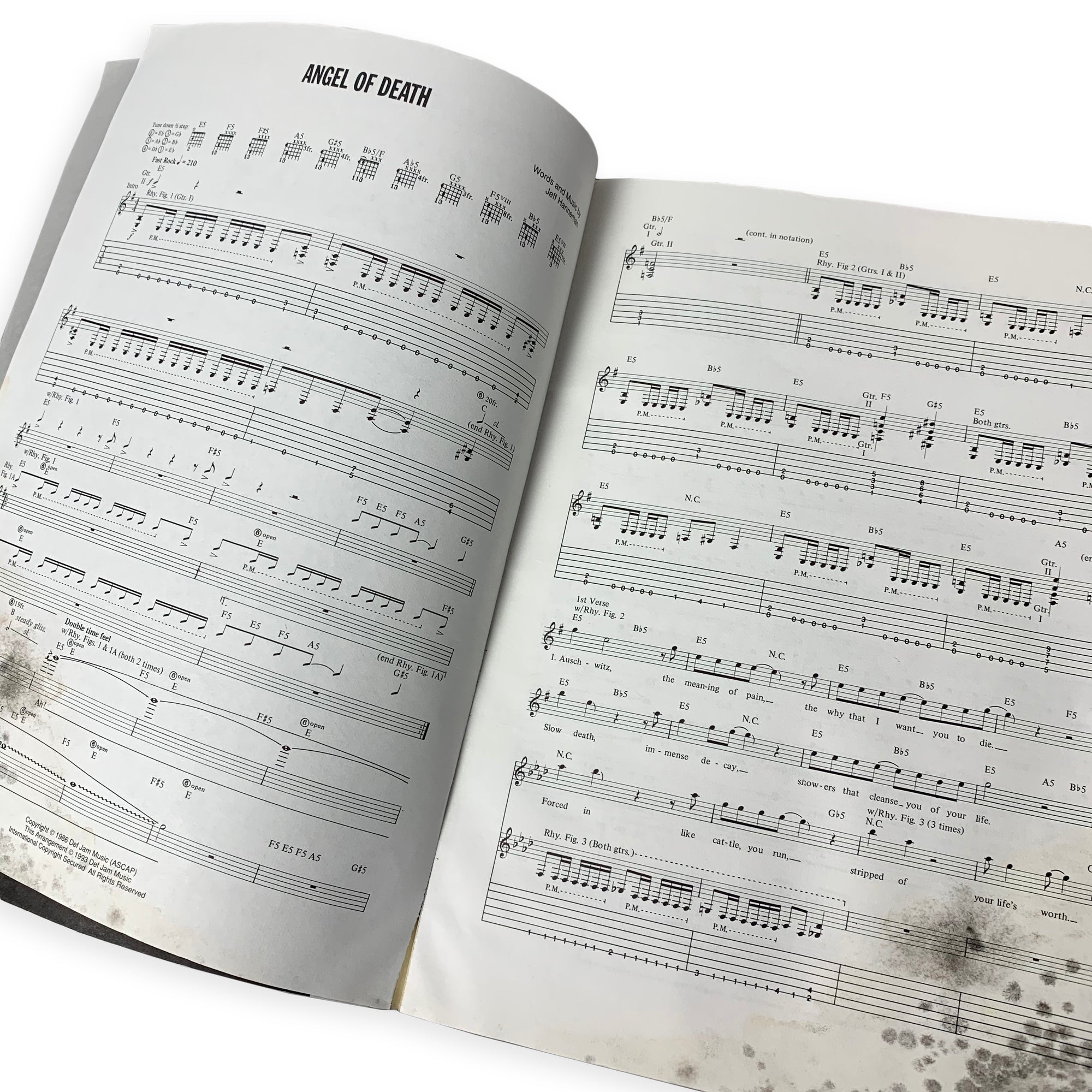 1993 Slayer 'Reign In Blood' Guitar Tab Book