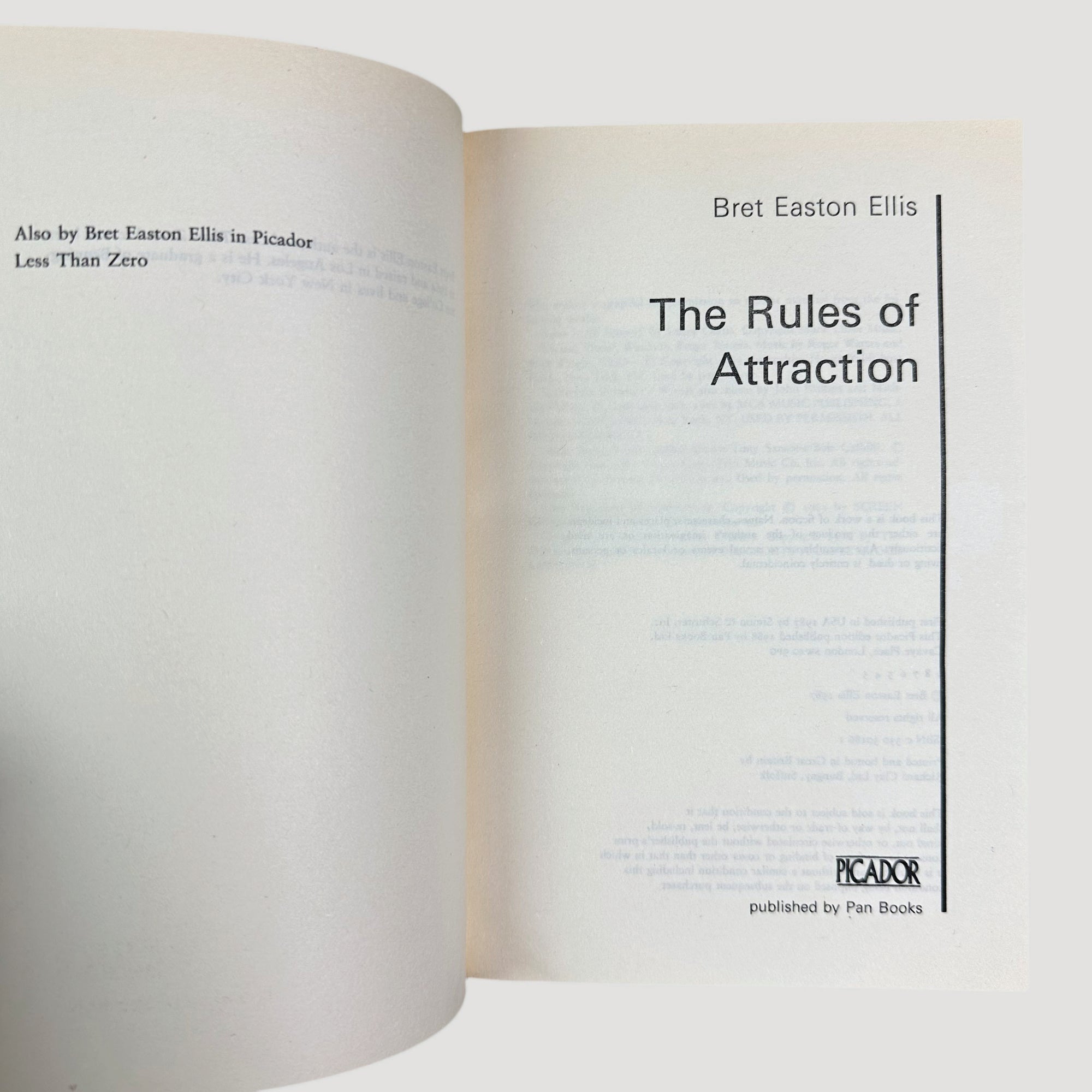 1987 Bret Easton Ellis Rules of Attraction