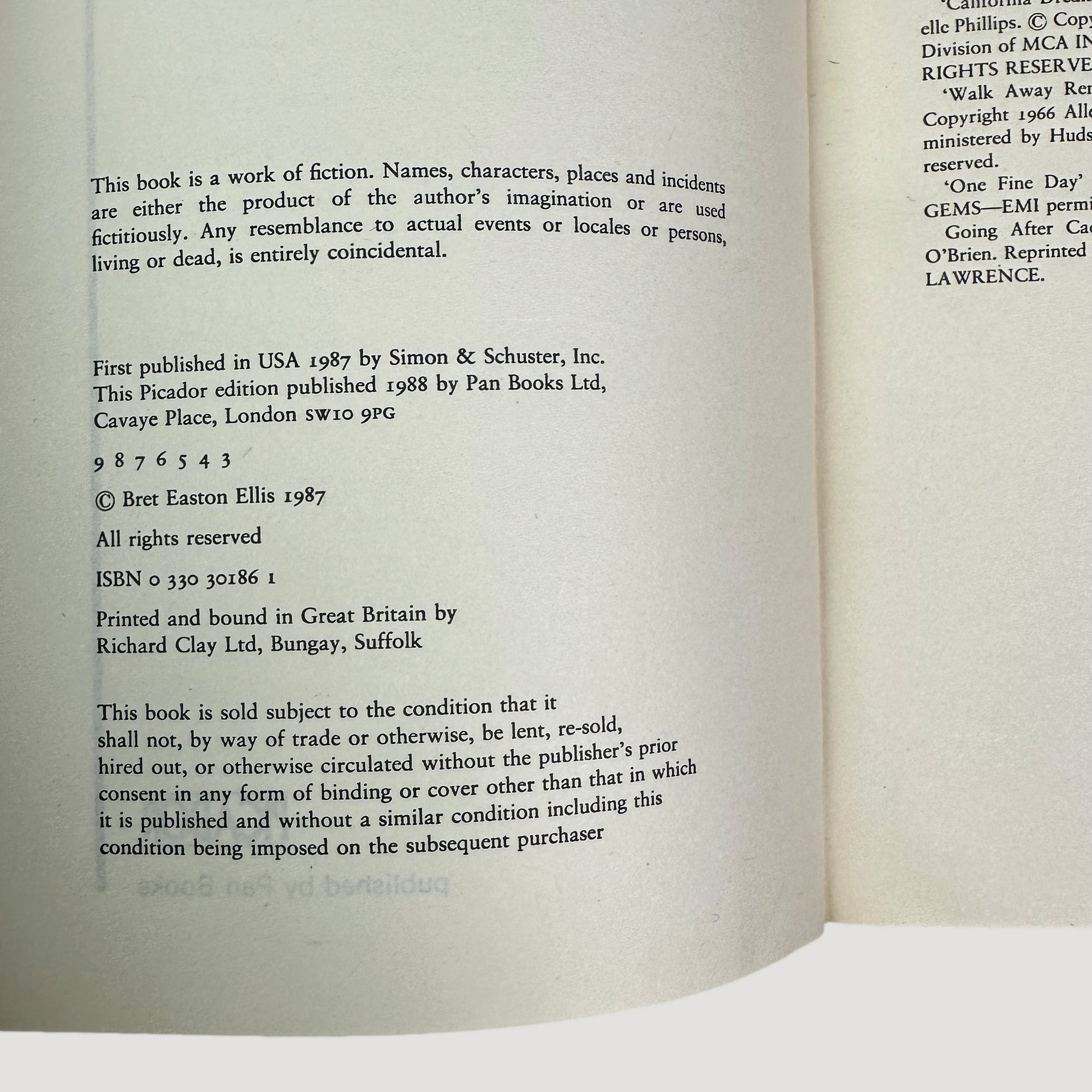 1987 Bret Easton Ellis Rules of Attraction