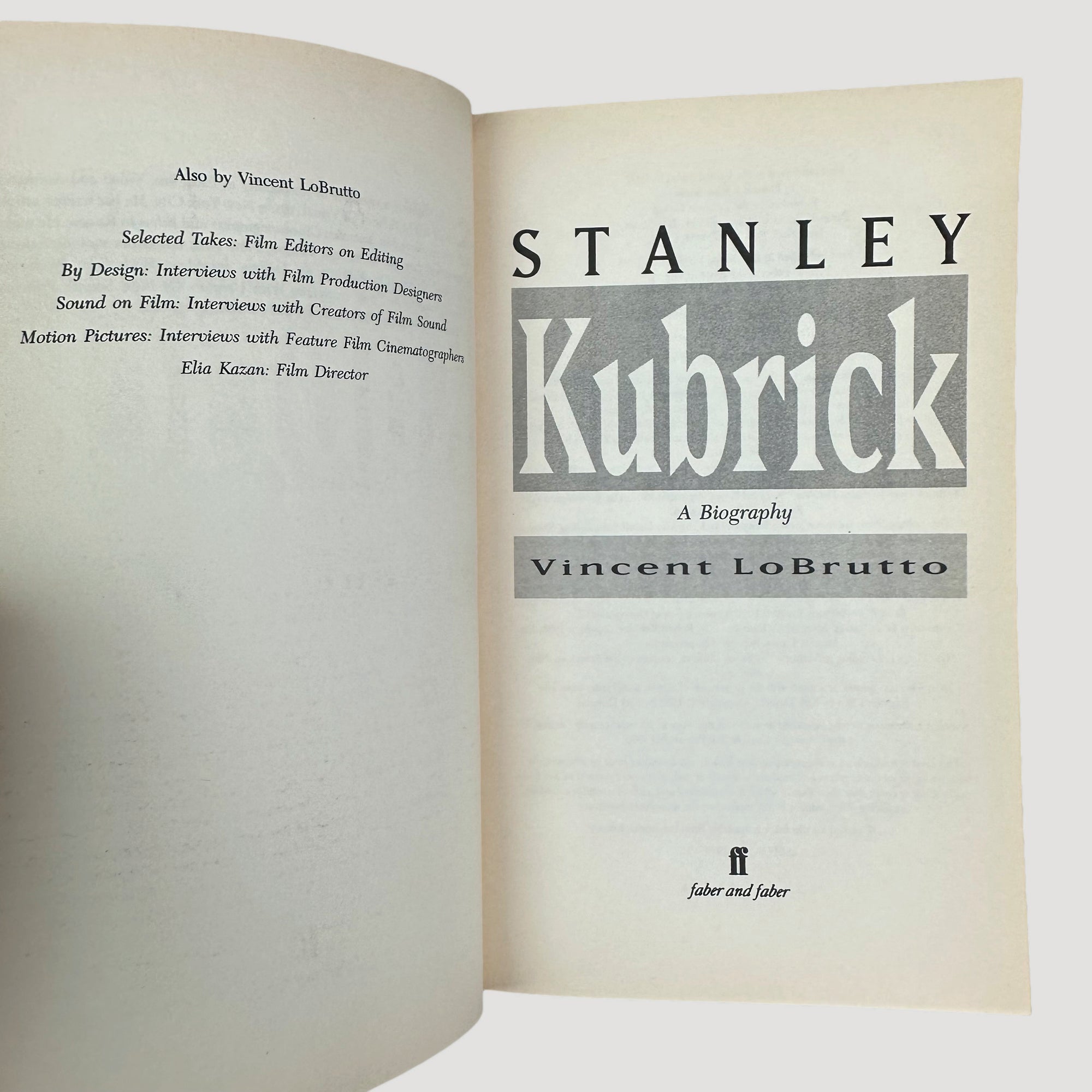 1998 Stanley Kubrick Vincent LoBrutto Faber