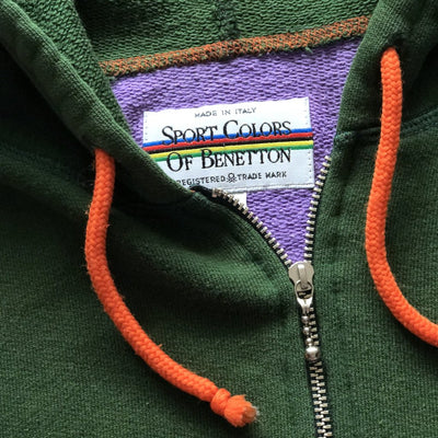 90's Benetton Half Zip 'Atlantic Slam' Backprint Hooded Fleece
