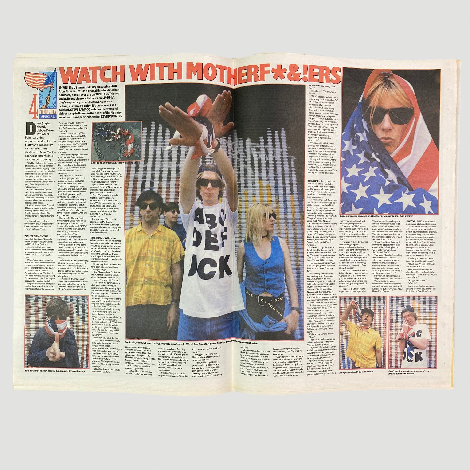 1992 NME Sonic Youth Thurston Cover