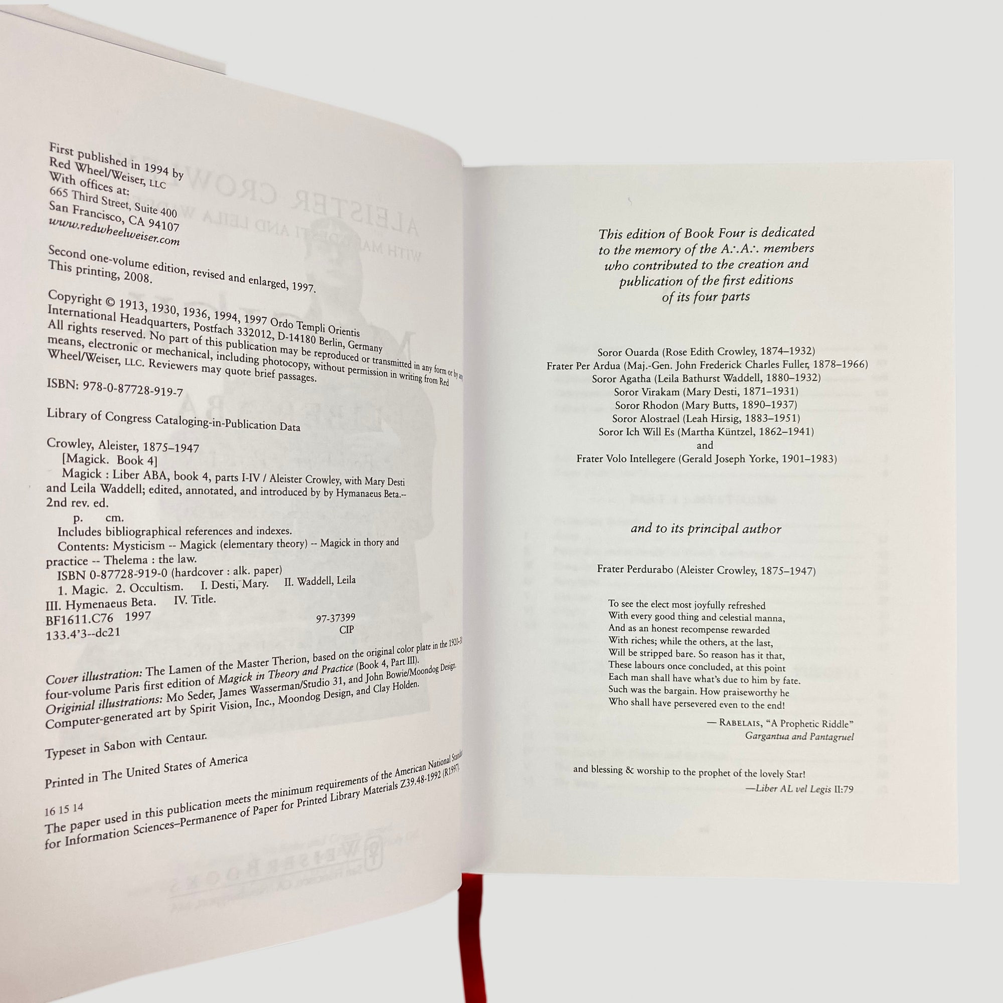 2008 Aleister Crowley Magick Book 4