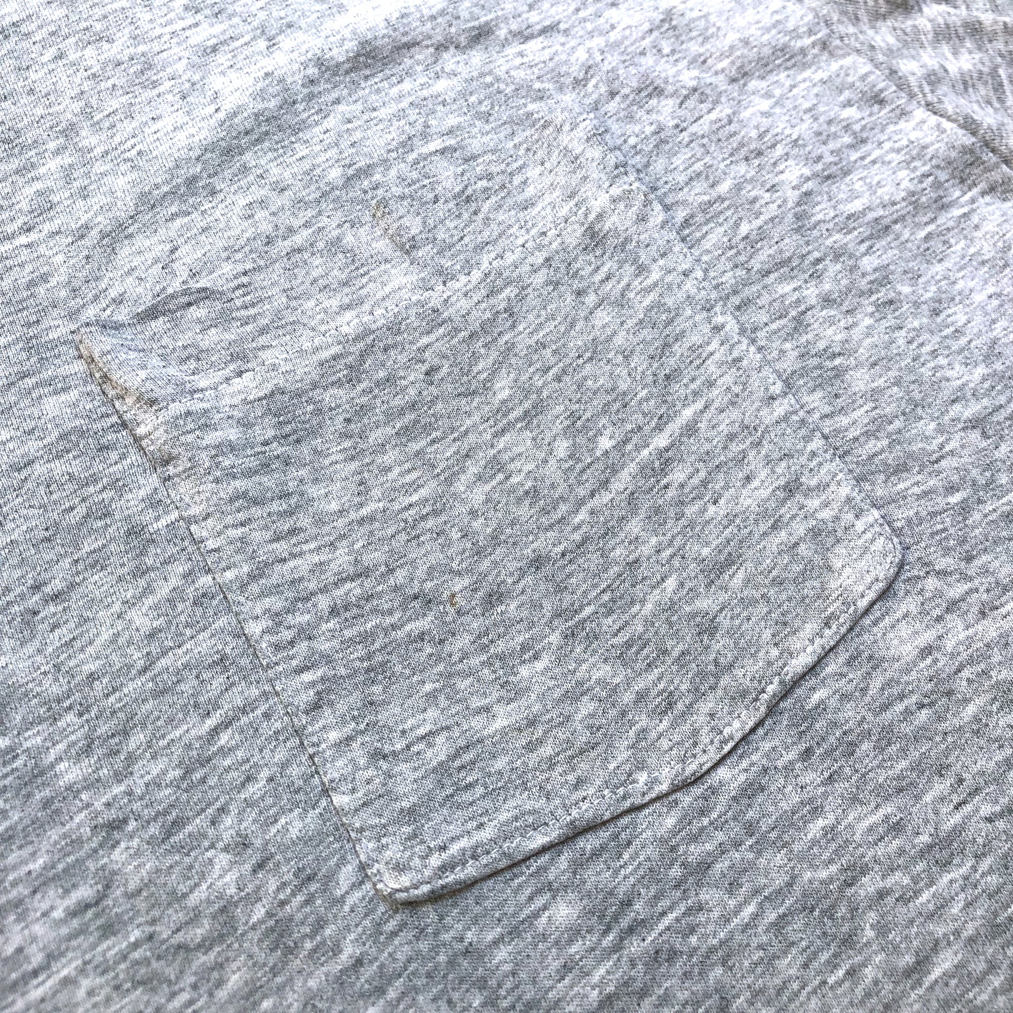 80's Plain Single Stitch Grey Marl pocket T-shirt