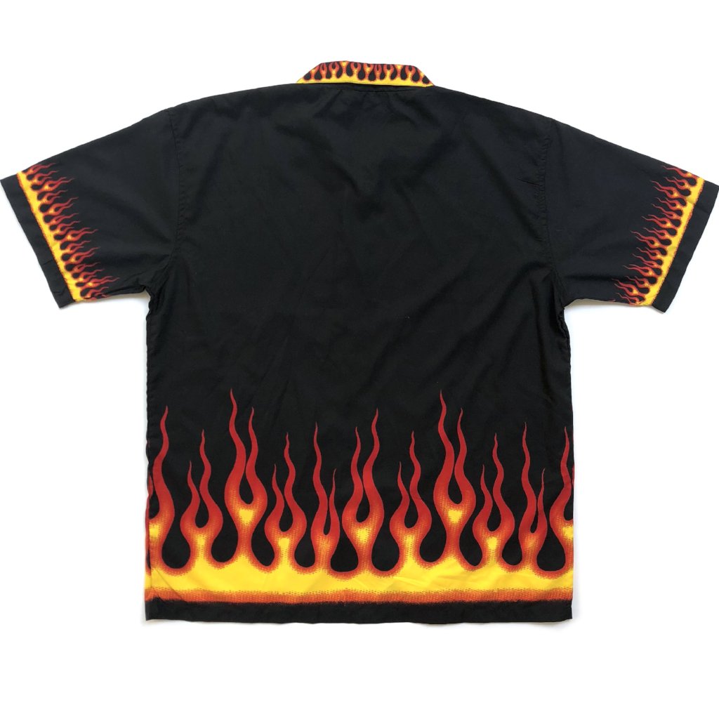 Late 90's all over Flame Print Shirt