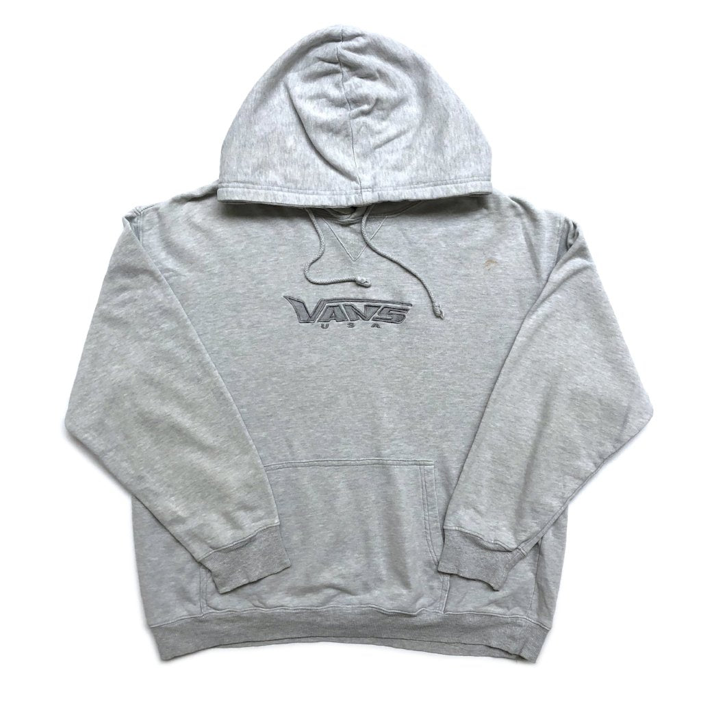 90's Vans Embroidered Logo Grey Hoodie