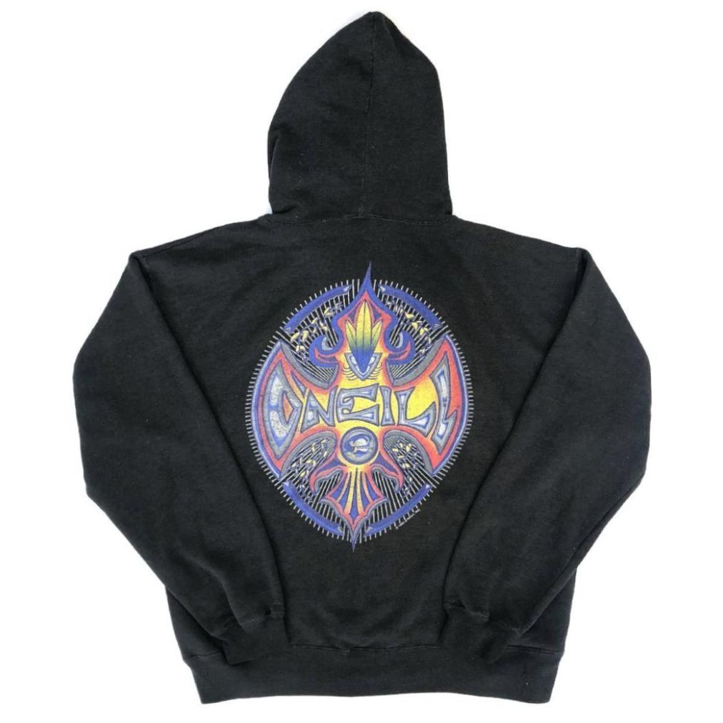 1992 O'Neill Tribal Logo Grey Hoodie