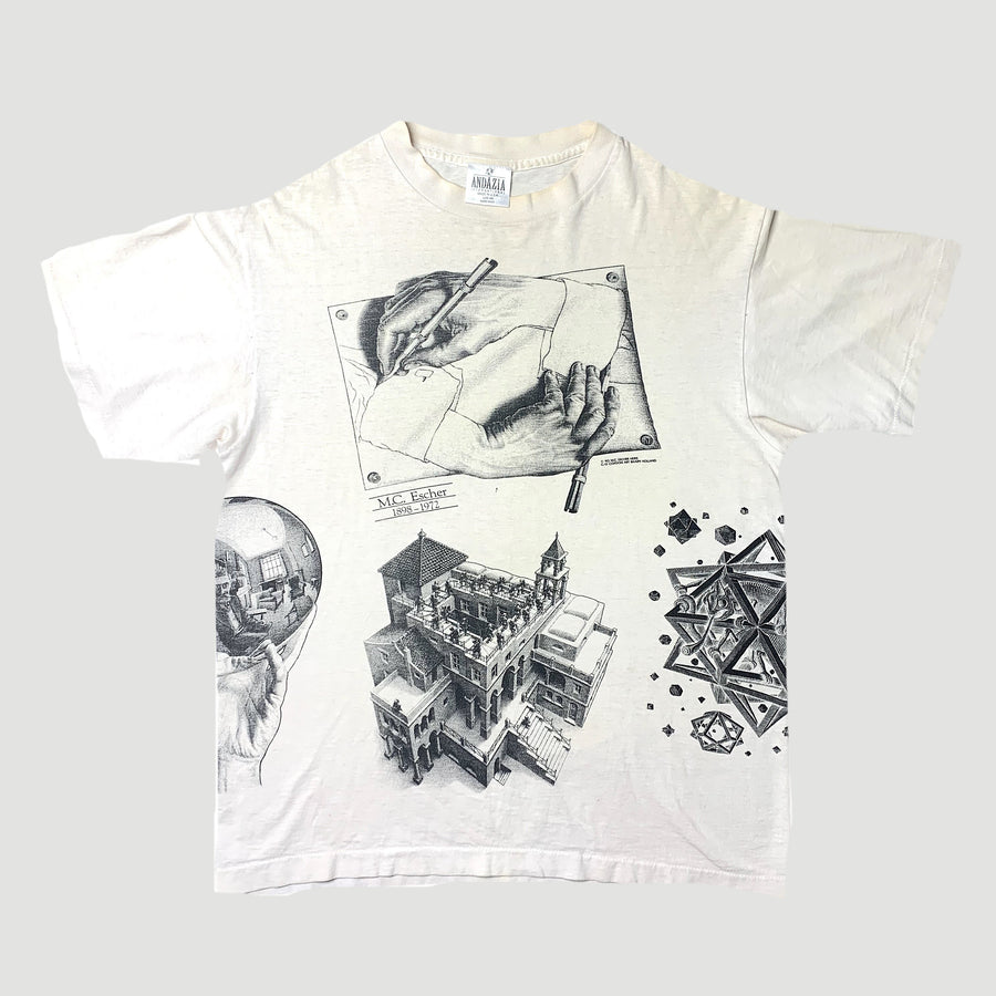 1990 MC Escher all over print T-Shirt