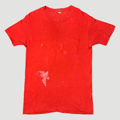 70's Hanes Basic Red Pocket T-Shirt