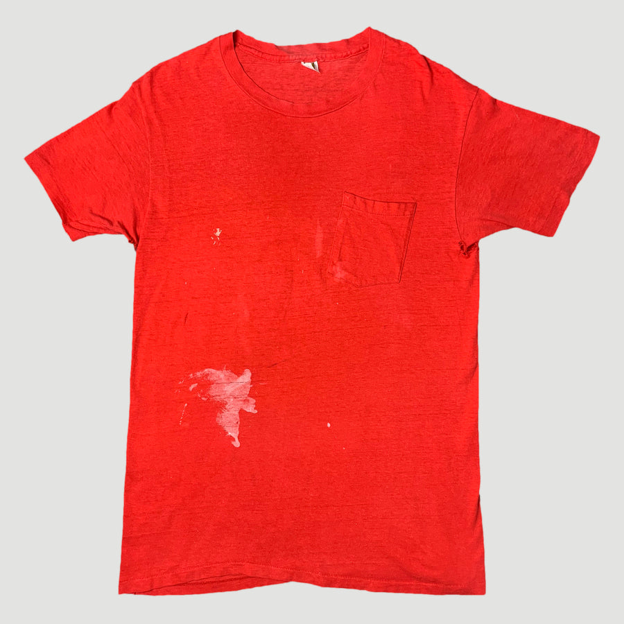 70's Hanes Basic Red Pocket T-Shirt