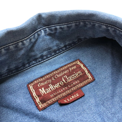 90's Marlboro Classics Denim Logo Tab Shirt