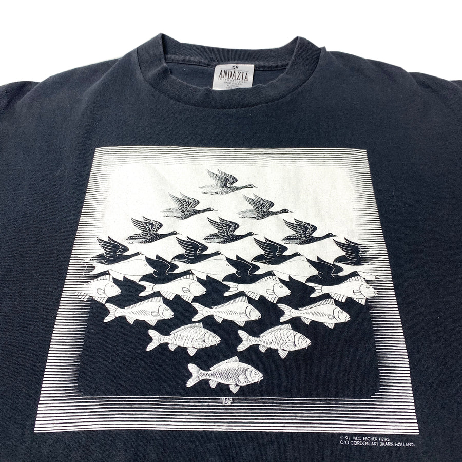 1991 M.C. Escher Sky & Water Graphic T-Shirt