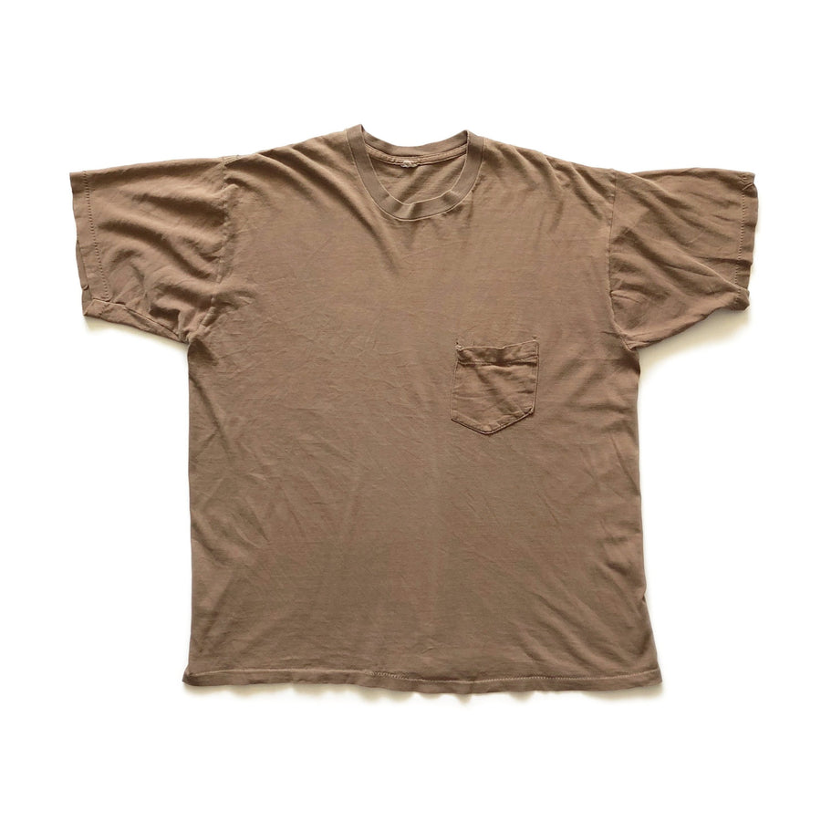 80's Brown Single Stitch Pocket T-Shirt