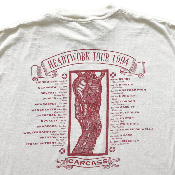 販売のものです carcass 94年HEARTWORKツアーtシャツ - トップス