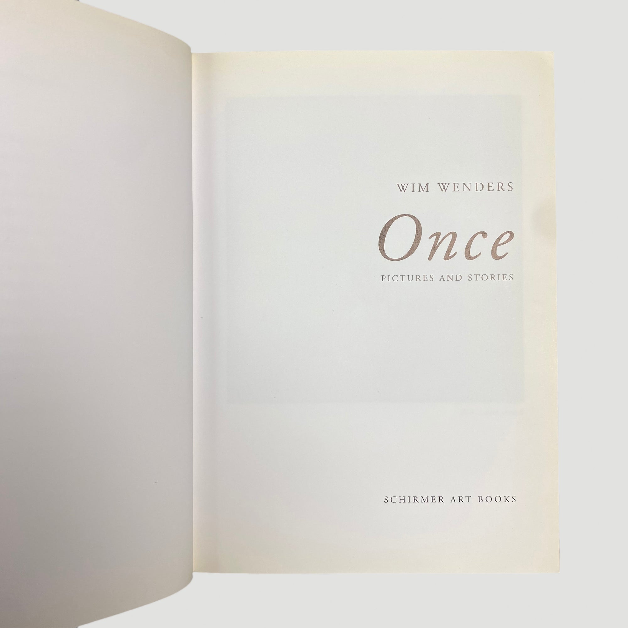 2001 Wim Wenders Once 1st English Edition