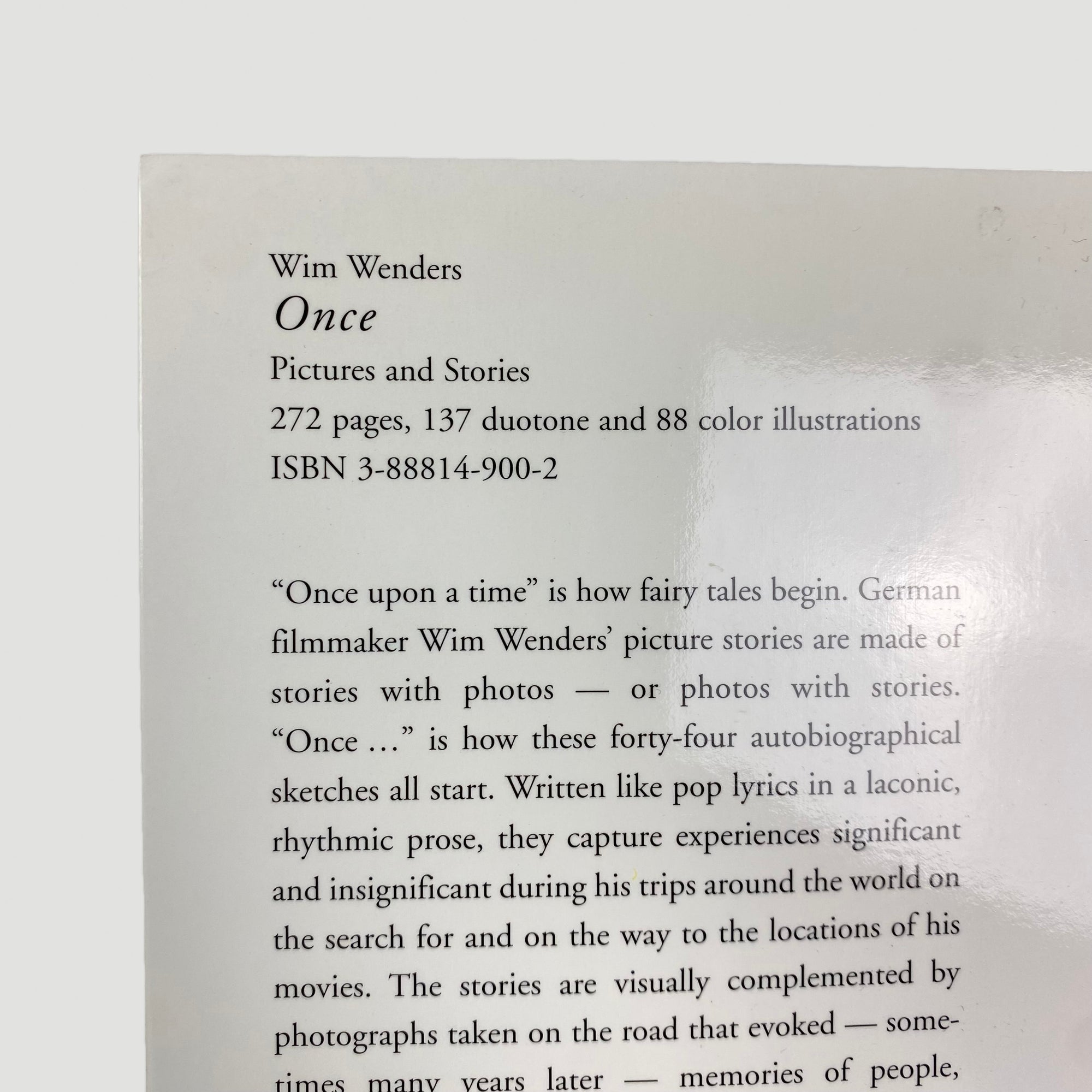 2001 Wim Wenders Once 1st English Edition
