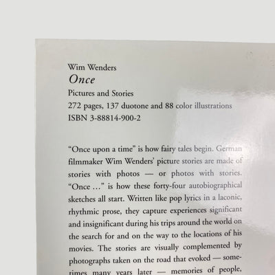2001 Wim Wenders Once 1st English Edition