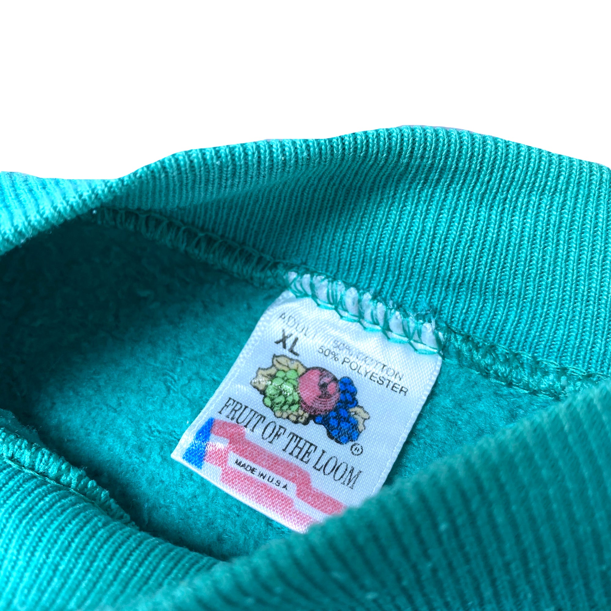 Late 80's Fruit Of The Loom Basic Turquoise Sweatshirt