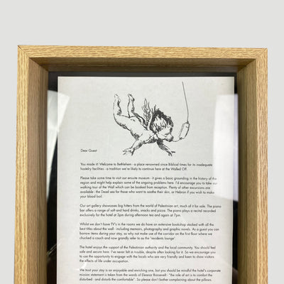 2017 Bansky Walled Off Hotel Letter (Framed)