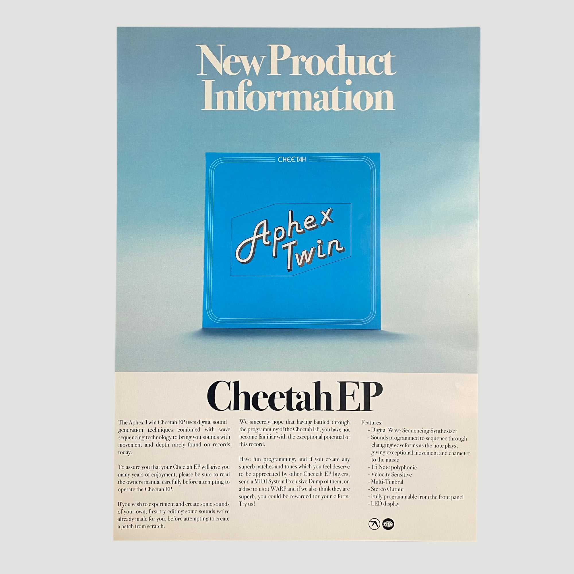 2014 Aphex Twin Cheetah EP Poster