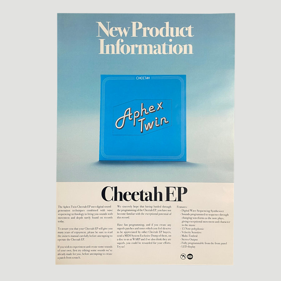 2014 Aphex Twin Cheetah EP Poster