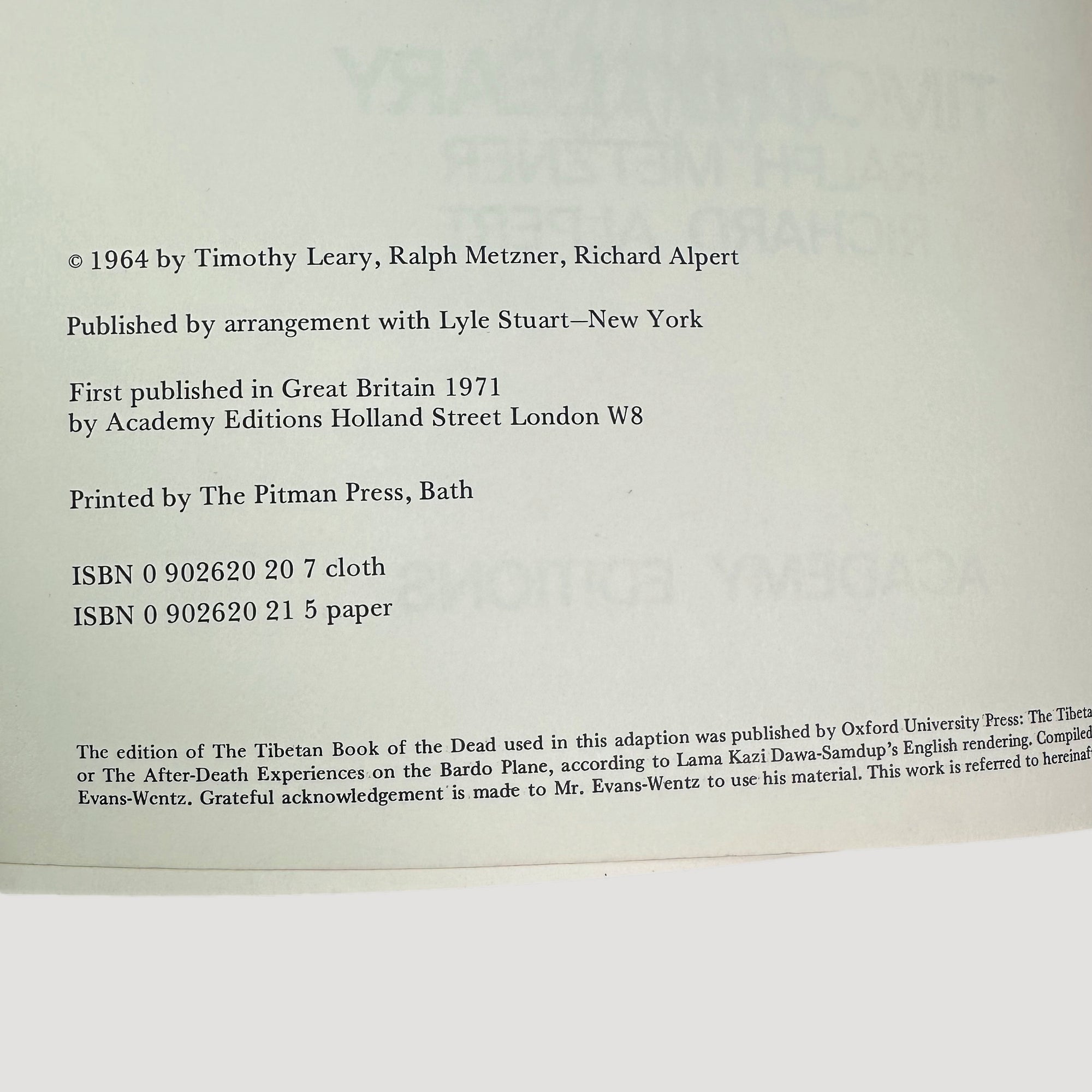 1964 Timothy Leary The Psychedelic Experience