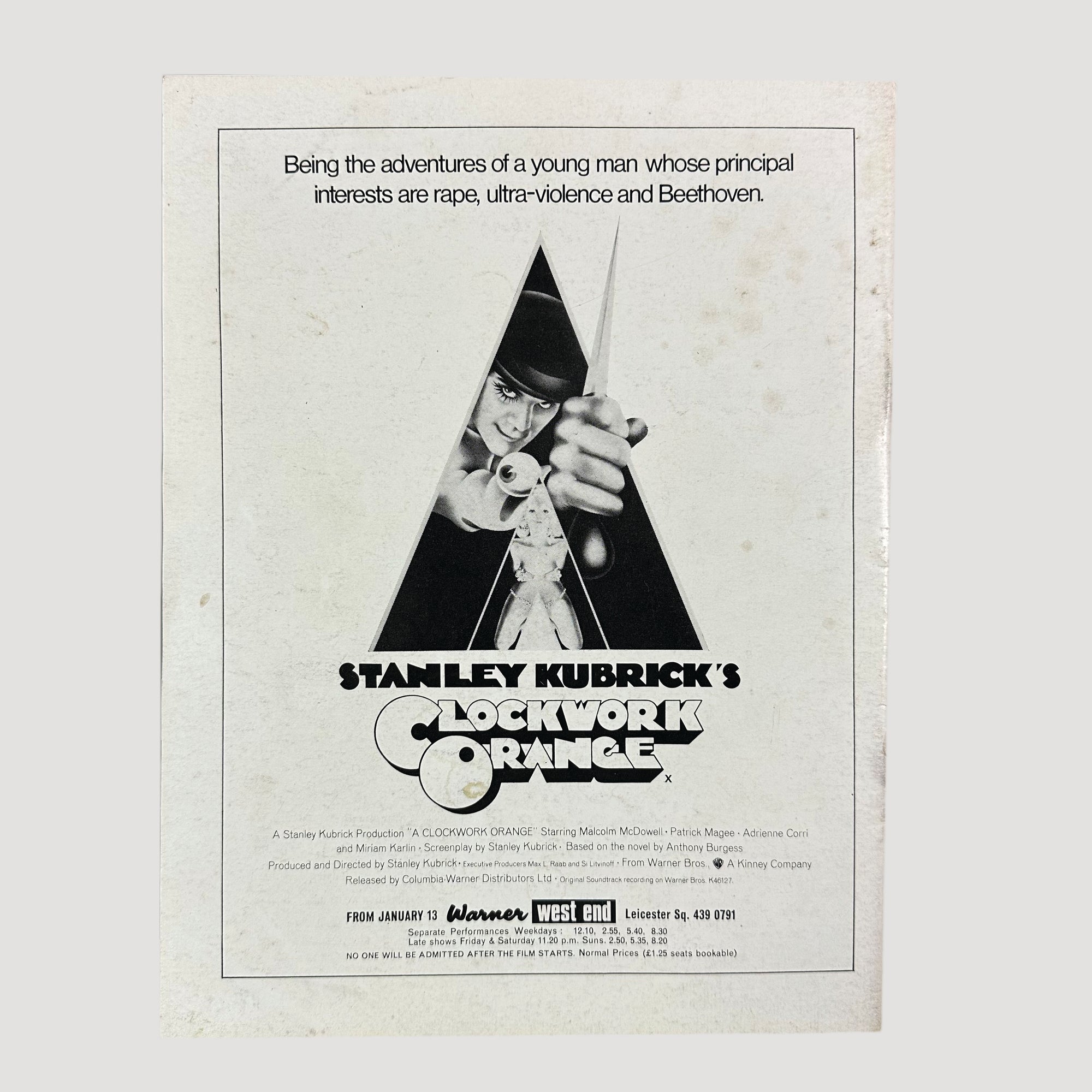 1972 Films and Filming 'Clockwork Orange' Cover Issue