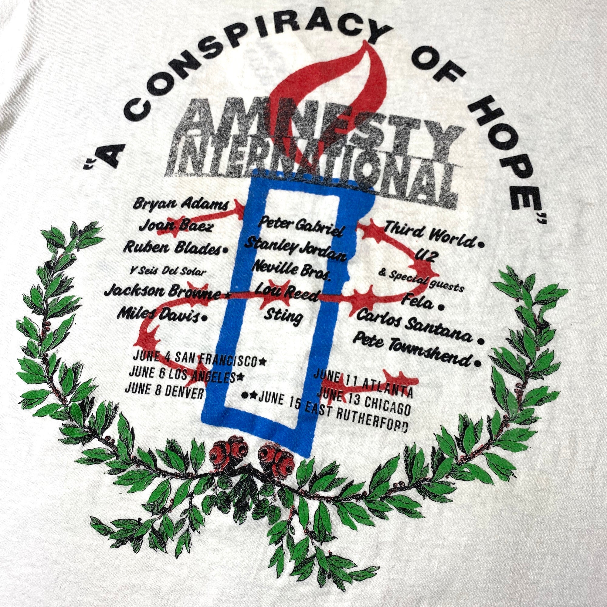 1986 Amnesty International 'A Conspiracy of Hope' T-Shirt