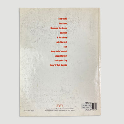 1992 David Bowie Ziggy Stardust & The Spiders from Mars Piano/Guitar/Vocal Book