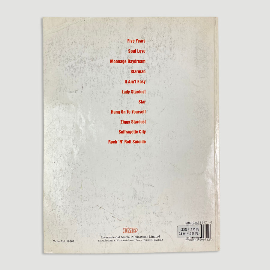 1992 David Bowie Ziggy Stardust & The Spiders from Mars Piano/Guitar/Vocal Book