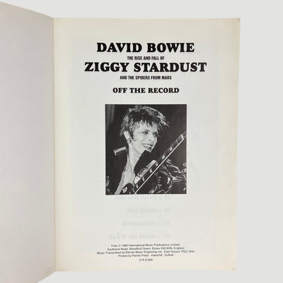 1992 David Bowie Ziggy Stardust & The Spiders from Mars Piano/Guitar/Vocal Book