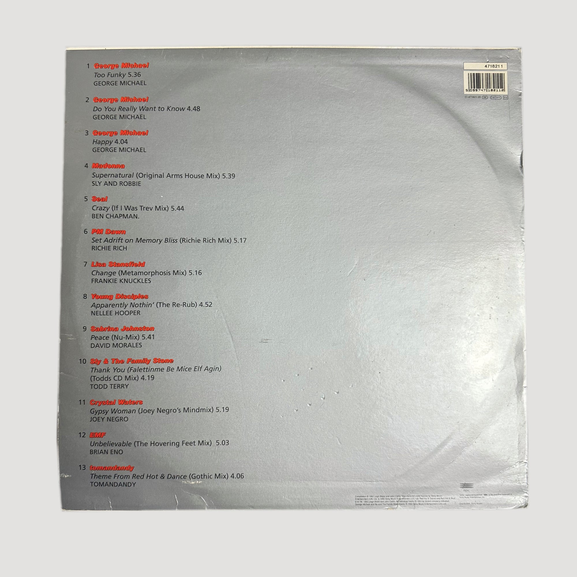 1992 Red Hot + Dance LP (Keith Haring Cover)