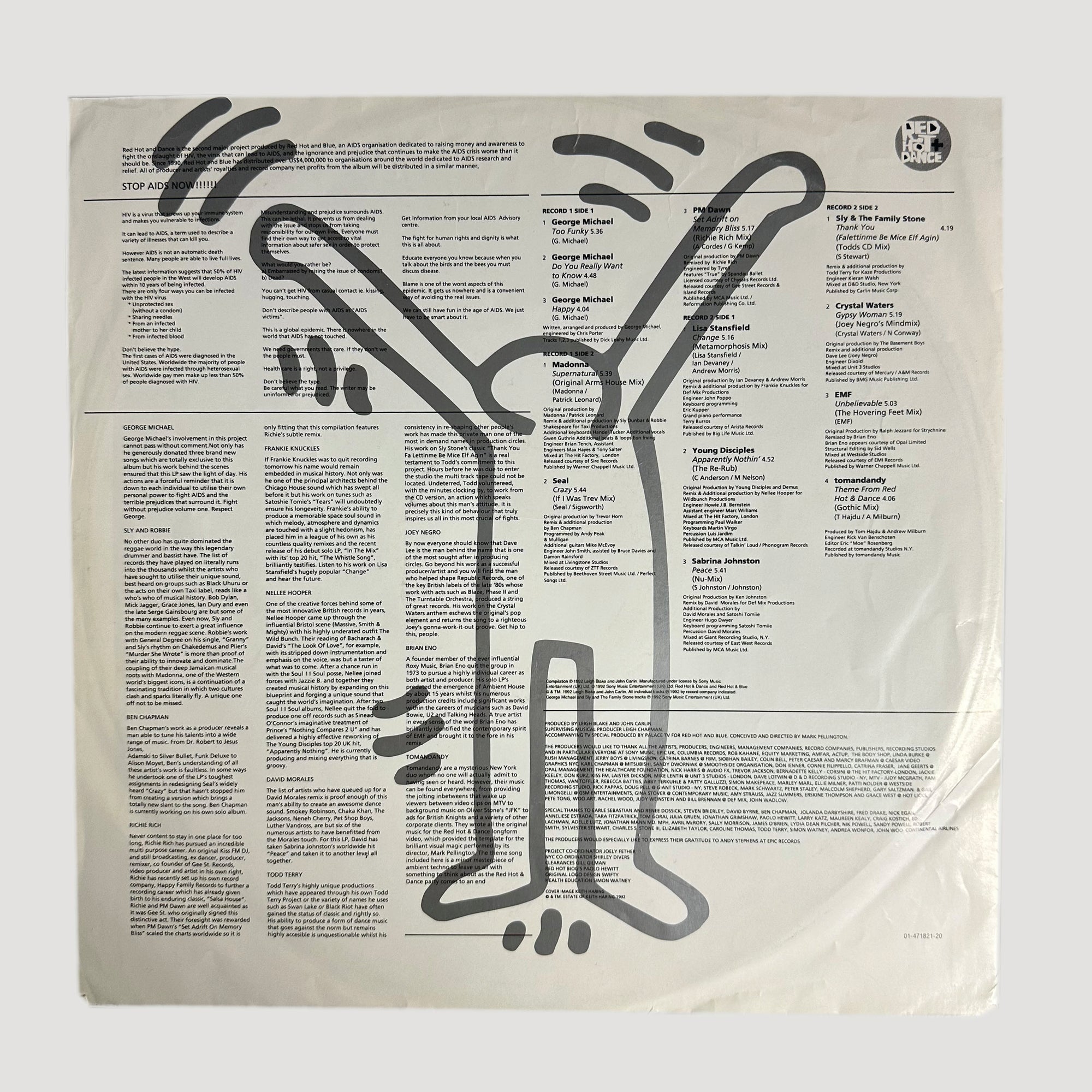 1992 Red Hot + Dance LP (Keith Haring Cover)