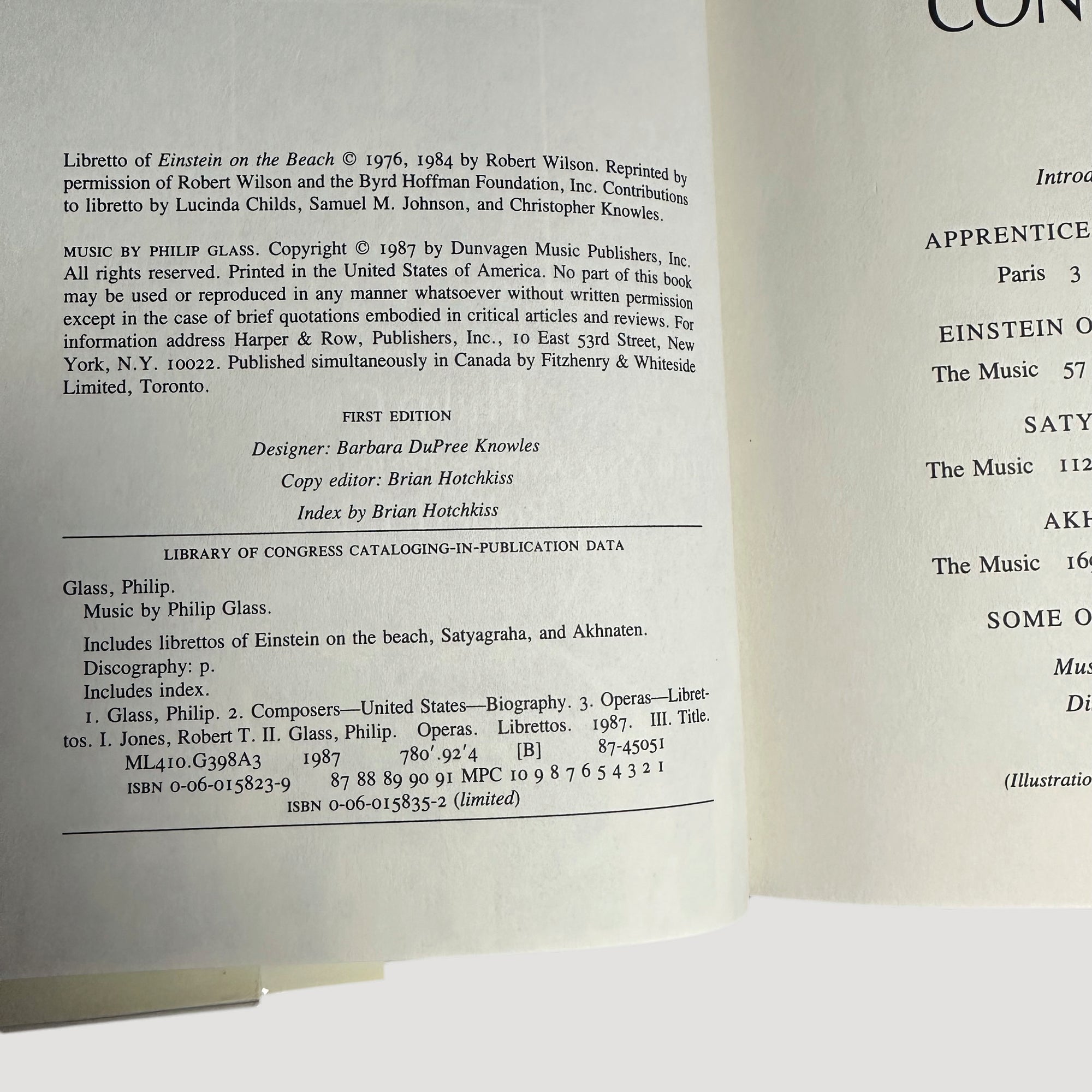 1987 Philip Glass 'Music By Philip Glass'