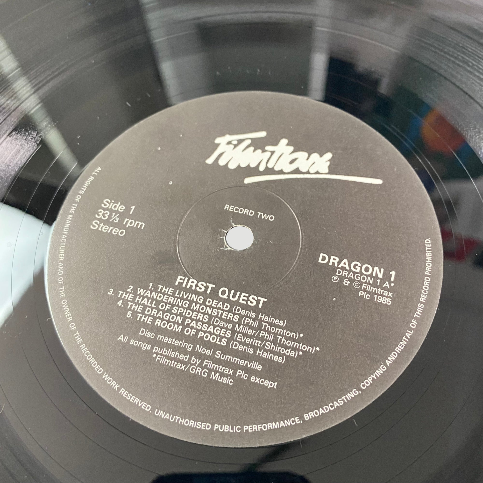 1985 First-Quest Dungeons and Dragons Music Vinyl LP