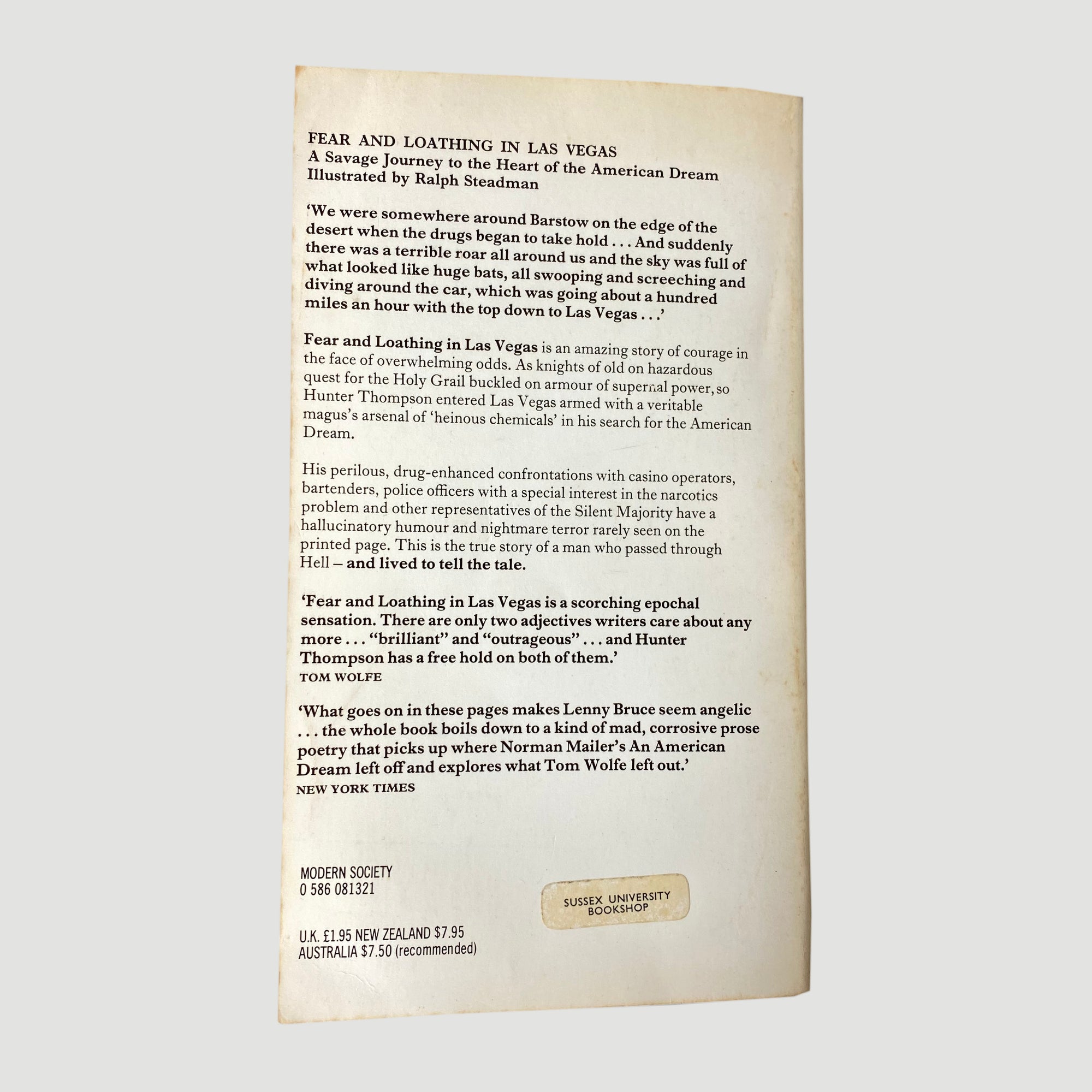 1981 Hunter S. Thompson 'Fear and Loathing in Las Vegas'