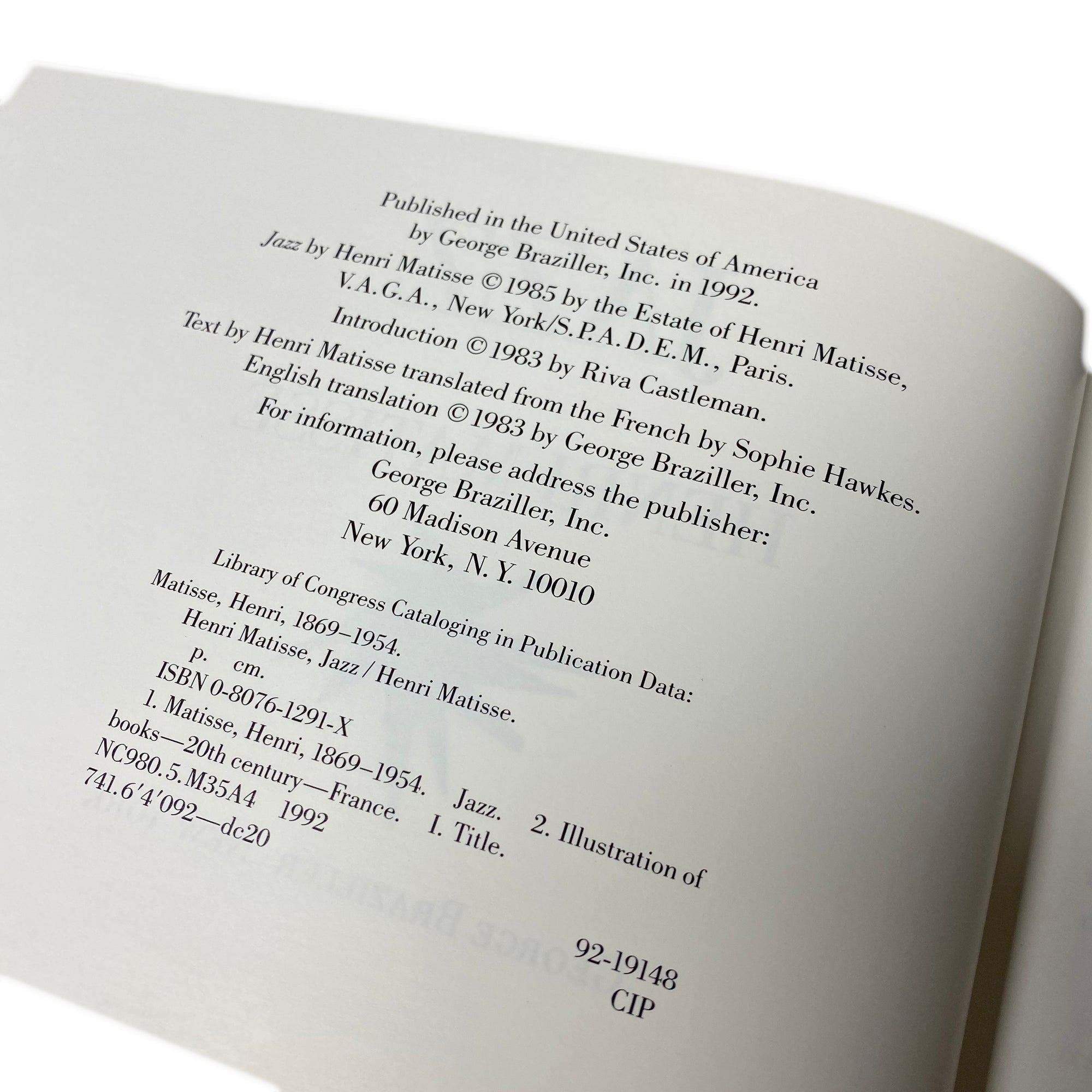 1992 Henri Matisse 'Jazz'