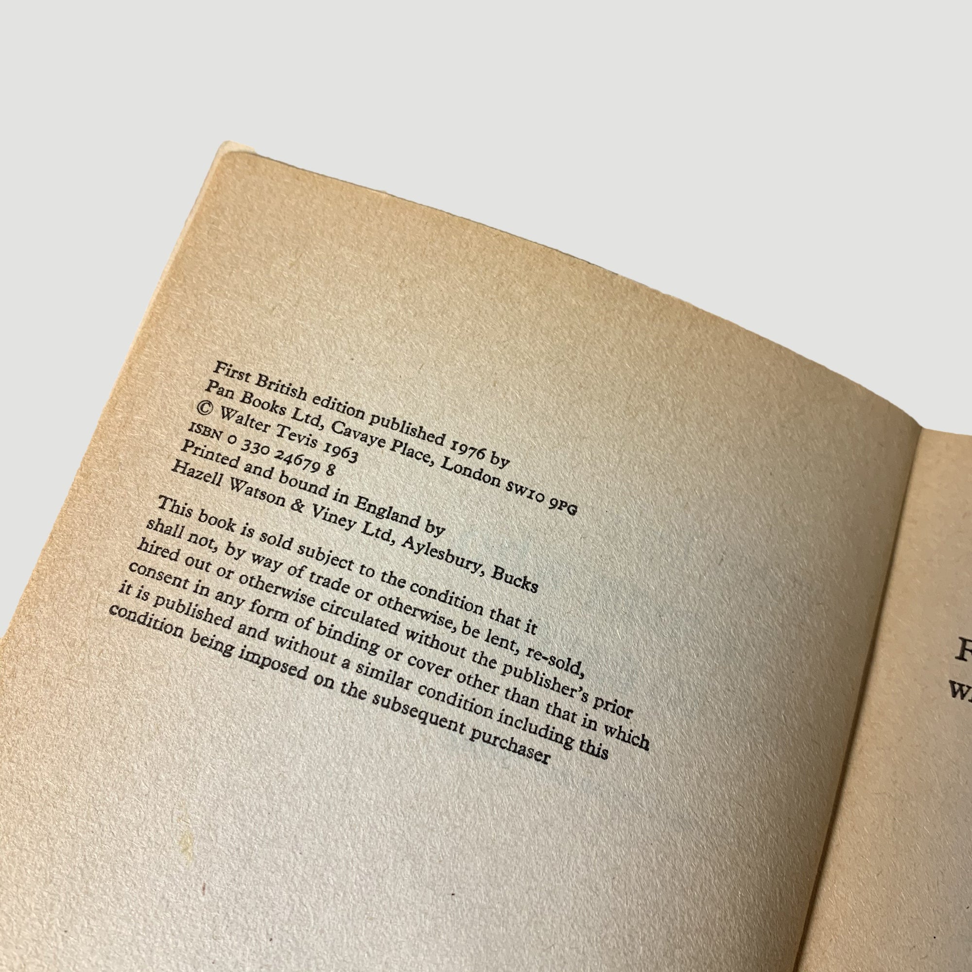 1976 Walter Tevis 'The Man Who Fell To Earth'